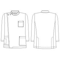 ナガイレーベン 男子横掛8分袖 （医務衣 ケーシージャケット） 医療白衣 ホワイト BL KES-5165