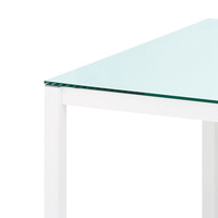 COMO FURNITURE カジュアルガラストップテーブル ホワイト 幅1200×奥行750×高さ700mm 1台（2梱包）