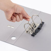 アスクル　リングファイル　A4タテ　2穴　レバー式アーチファイル　背幅43mm　グレー　シブイロ オリジナル