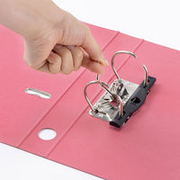 アスクル　リングファイル　A4タテ　2穴　レバー式アーチファイル　背幅43mm　ローズ　赤　シブイロ オリジナル