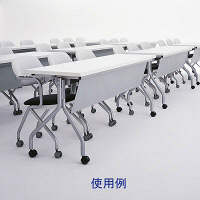 トーカイスクリーン　フォールディングデスク3人用　幅1800ｍｍ　幕付　ホワイト　1台　（取寄品）