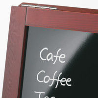 アスクル　A型ブラックボード　両面（光沢あり）　大型サイズ　ダークブラウン　マグネット可【開脚時：52×55×111.5cm】 オリジナル