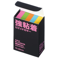 【強粘着】アスクル　強粘着ふせん　75×25mm　ビビッドカラー　5冊 オリジナル