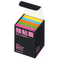 【強粘着】アスクル　強粘着ふせん　75×50mm　ビビッドカラー　50冊 オリジナル