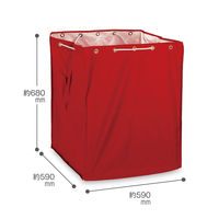 テラモト ダストカーＳＤ（本体・袋セット）236L レッド 1台  ゴミ リネン 回収 運搬 折りたたみ式 キャスター 幅660×奥行640×高さ940mm