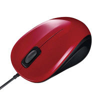 有線マウス　静音　3ボタン　小型サイズ　ブルーLED　MA-BL9R　サンワサプライ　1個（直送品）