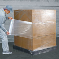 「現場のチカラ」ストレッチフィルム エコノミータイプ 14μm 500mm×300m巻 透明 ST14 1箱（6本入） アスクル  オリジナル