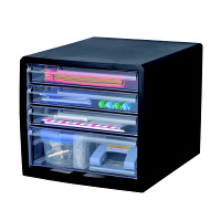 ハウディ　レターケース　浅型3段・深型1段　ブラック　HS-919