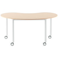 アール・エフ・ヤマカワ キャスターテーブル 豆型 ナチュラル 幅1466×奥行761×高さ700mm RFCTT-WL1476BNNA 1台