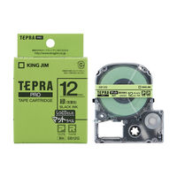 テプラ TEPRA PRO【純正】テープ マットタイプ 幅12mm 緑(若葉色)ラベル(黒文字) SB12G 1個 キングジム
