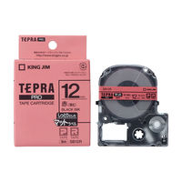 テプラ TEPRA PRO【純正】テープ マットタイプ 幅12mm 赤(薄紅色)ラベル(黒文字) SB12R 1個 キングジム