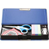 ソニック ブレイブ両面筆入 フラット大容量 カーボン調 ブルー SK-5023-B 1個（直送品）