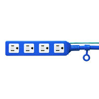 サンワサプライ 電源タップ（高強度タップ） ブルー 踏みつけ・よじれ・挟み込み対応/RoHS指令対応 3P式 4個口 5mTAP-HP4-5BL 1個（直送品）