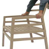 タカショー アリア チェア ベージュ クッション付 NAR-C01BE 1脚（直送品）