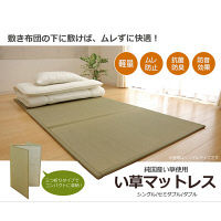 イケヒコ マットレス セミダブル 三つ折り い草 置き畳 国産 『い草マットレス』 約120×210cm （裏：不織布） 1枚（直送品）