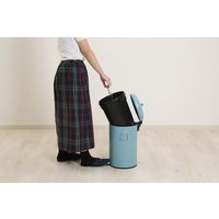 不二貿易 スチール ラウンドペダルペール 12L スモークブルー 34743 1個