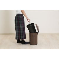 スチール ラウンドペダルペール 12L ブラウン 34744 1個 不二貿易（直送品）