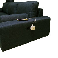 後藤家具物産 ロータイプカウチソファ グレー 組み替え自由ダブルコンセント付クッション2個付 ヘッドレスト付 座面ボンネルコイル SO-21gy 1脚（直送品）