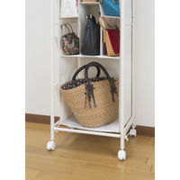 ファミリー・ライフ バッグ収納ラック3列 ホワイト 幅410×奥行360×高さ1500mm 1台（直送品）