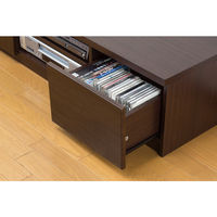 ファミリー・ライフ 鏡面仕上すっきり収納テレビボード 鏡面ブラウン 幅1200×奥行400×高さ310mm 1台（直送品）