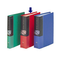 コクヨ ポストカードホルダー 固定式 A6-S 60ポケット 赤 ハセ-30NR 1セット（4冊）（直送品）