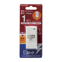 スイッチタップ 電源タップ コンセント 2ピン 1個口 雷ガード ホワイト T-KTR02WH エレコム 1個（直送品）