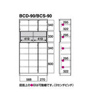 フナモコ KITCHEN STOCKER（キッチンストッカー） ホワイトウッド 幅900×奥行348×高さ1800mm BCS-90 1台（直送品）