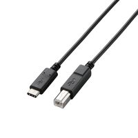エレコム USB2.0ケーブル/認証品/3A出力 Type-Cオス-Standard-Bオス ブラック 0.5m U2C-CB05NBK 1個
