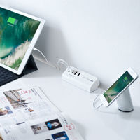 サンワサプライ クランプ式USB充電器(USB4ポート・ホワイト) ACA-IP50W 1個