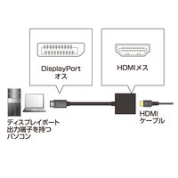 サンワサプライ DisplayPort-HDMI 変換アダプタ AD-DPPHD01 1個（直送品）