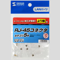 サンワサプライ RJ-45コネクタ(より線用) ADT-RJ45-10N 1セット(10個入)