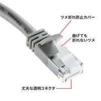 サンワサプライ ツメ折れ防止カテゴリ5eSTP LANケーブル 1m  ライトグレー KB-STPTS-01（直送品）