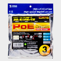 サンワサプライ PoE CAT6LANケーブル KB-T6POE-03 1個