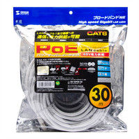 サンワサプライ PoE CAT6LANケーブル KB-T6POE-30 1個（直送品）