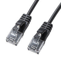 サンワサプライ カールコードCAT5eLANケーブル 0.75～2m ブラック KB-Y5CC-02BK（直送品）