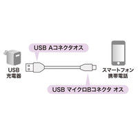 サンワサプライ 2A対応マイクロUSBケーブル（充電専用） Aオス-マイクロBオス ブラック 0.2m USB2.0 KU-2APMCB02 1本（直送品）