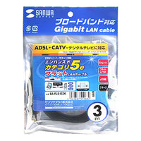 サンワサプライ カテゴリ5撚線フラットケーブル3m ブラック LA-FL5-03K 1本
