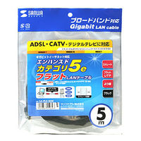 サンワサプライ カテゴリ5撚線フラットケーブル5m LA-FL5-05K 1本