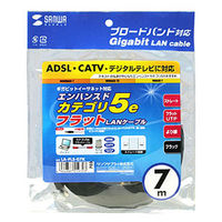 サンワサプライ カテゴリ5撚線フラットケーブル7m LA-FL5-07K 1本