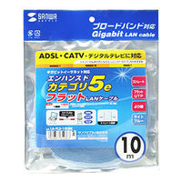 サンワサプライ エンハンスドカテゴリ5撚線フラットケーブル10m LA-FL5-10LBK 1本