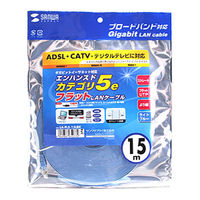 サンワサプライ エンハンスドカテゴリ5撚線フラットケーブル15m ライトブルー LA-FL5-15LBK 1本