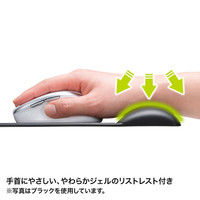 サンワサプライ リストレスト付きマウスパッド（レザー調素材、高さ高め、ブルー） W156×D254×H22.5mm MPD-GELPHBL 1個（直送品）