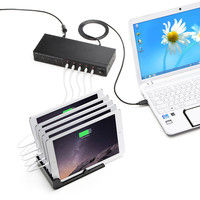 サンワサプライ スマートフォン・タブレット用スタンド（5台収納タイプ） PDA-STN10BK 1個（直送品）