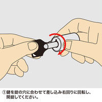 サンワサプライ eセキュリティ（SL31No.4） セキュリティスロット対応 シリンダ錠（ワイヤー一体型） SLE-6S-4 1個（直送品）