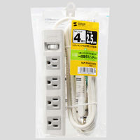 延長コード 電源タップ 2.5m 3P（ピン） 4個口 スイッチ ライトグレー TAP-N3425SWN サンワサプライ 1個