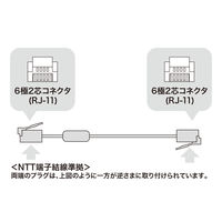 サンワサプライ コア付シールドツイストモジュラーケーブル TEL-FST-3N2 1本