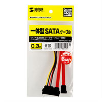 サンワサプライ 一体型SATAケーブル(0.3m) TK-PWSATA7-03 1個