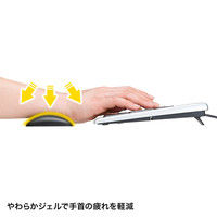 サンワサプライ キーボード用リストレスト（レザー調素材、ブラック） W300×D70×H18.5mm TOK-GELPNLBK 1個（直送品）