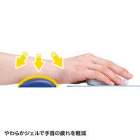 サンワサプライ マウス用リストレスト（レザー調素材、ブルー） W150×D70×H18.5mm TOK-GELPNSBL 1個（直送品）