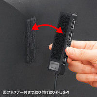 サンワサプライ USBハブ（USB HUB）HDD接続対応・面ファスナー付4ポートUSB2.0ブラック セルフ・バスパワー USB-HTV410BKN（直送品）